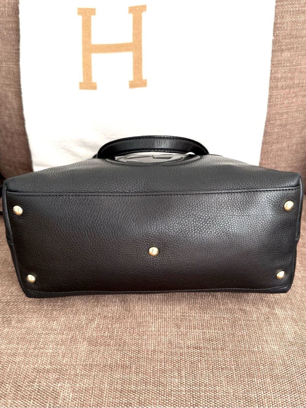 Authentic Gucci SoHo 2Way shoulder bag black leather gold hardware medium - Picture 15 of 16